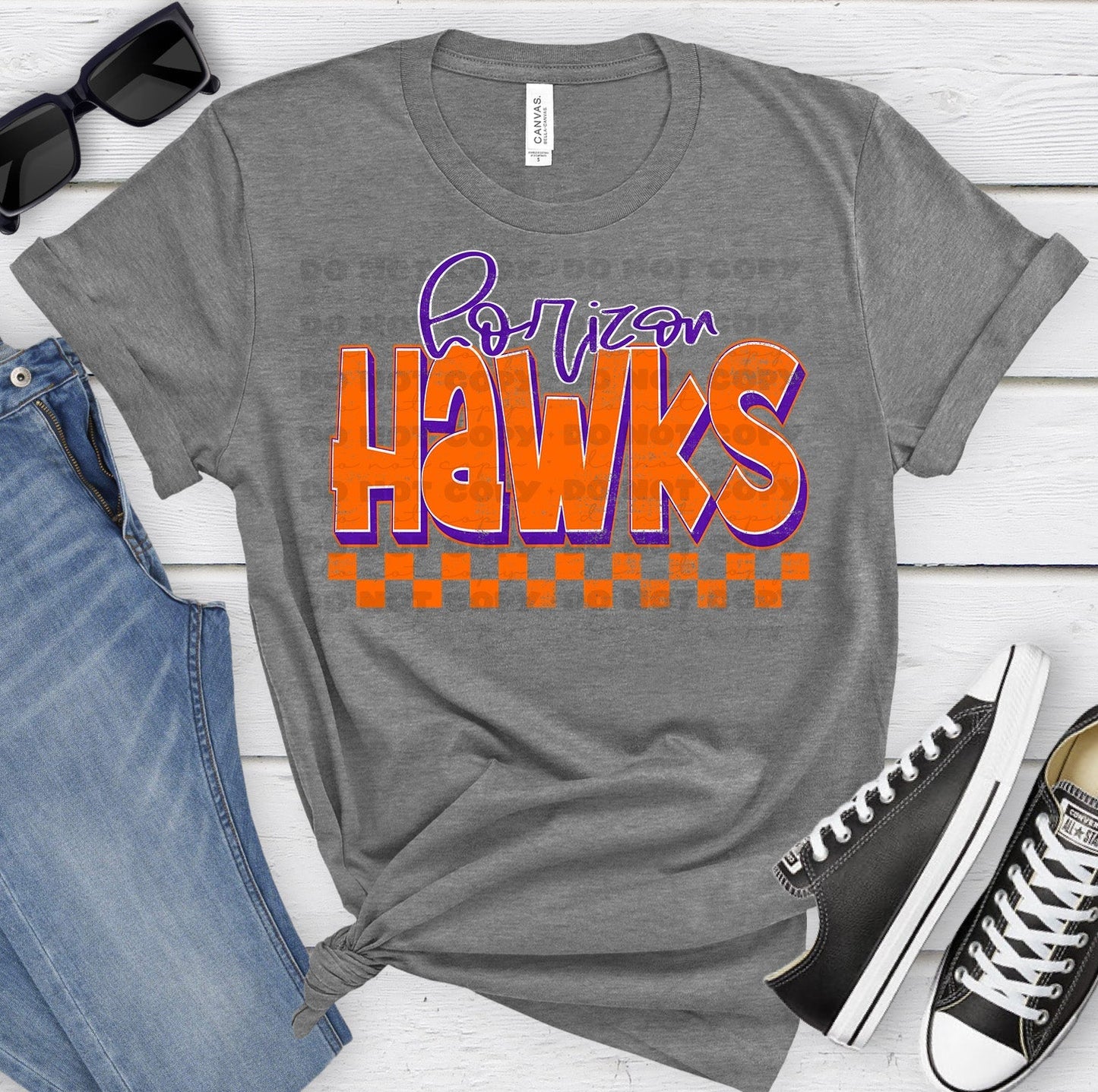 Horizon Hawks Orange Purple Grunge-Lovie T Designs