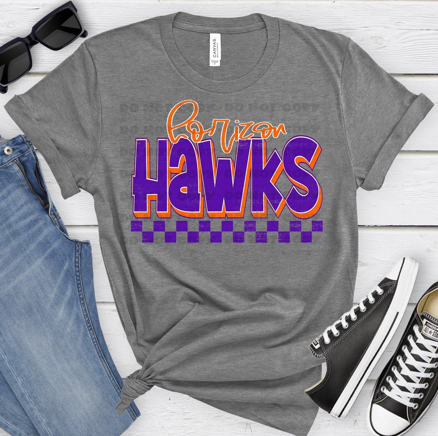 Horizon Hawks Purple Orange-Lovie T Designs