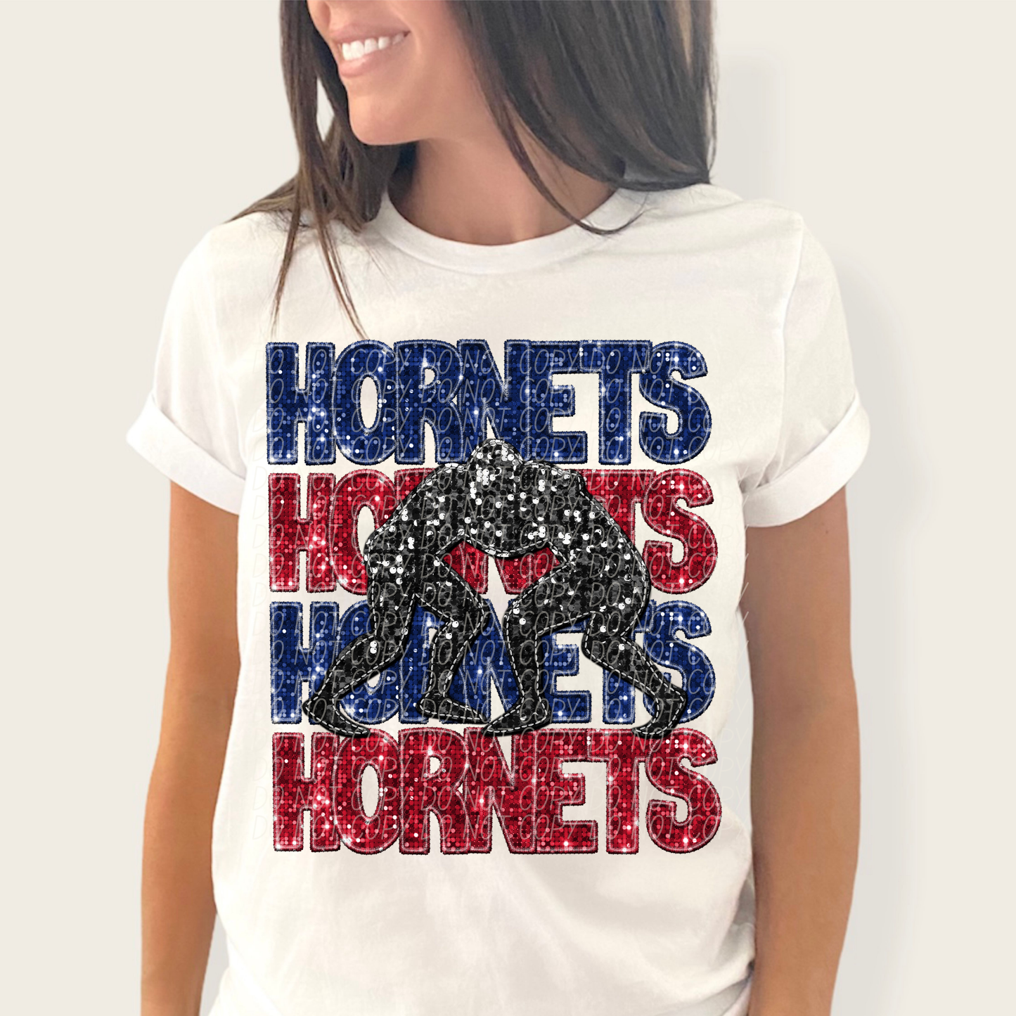 Hornets Blue Red-[DTF Transfer]-Lovie T Designs