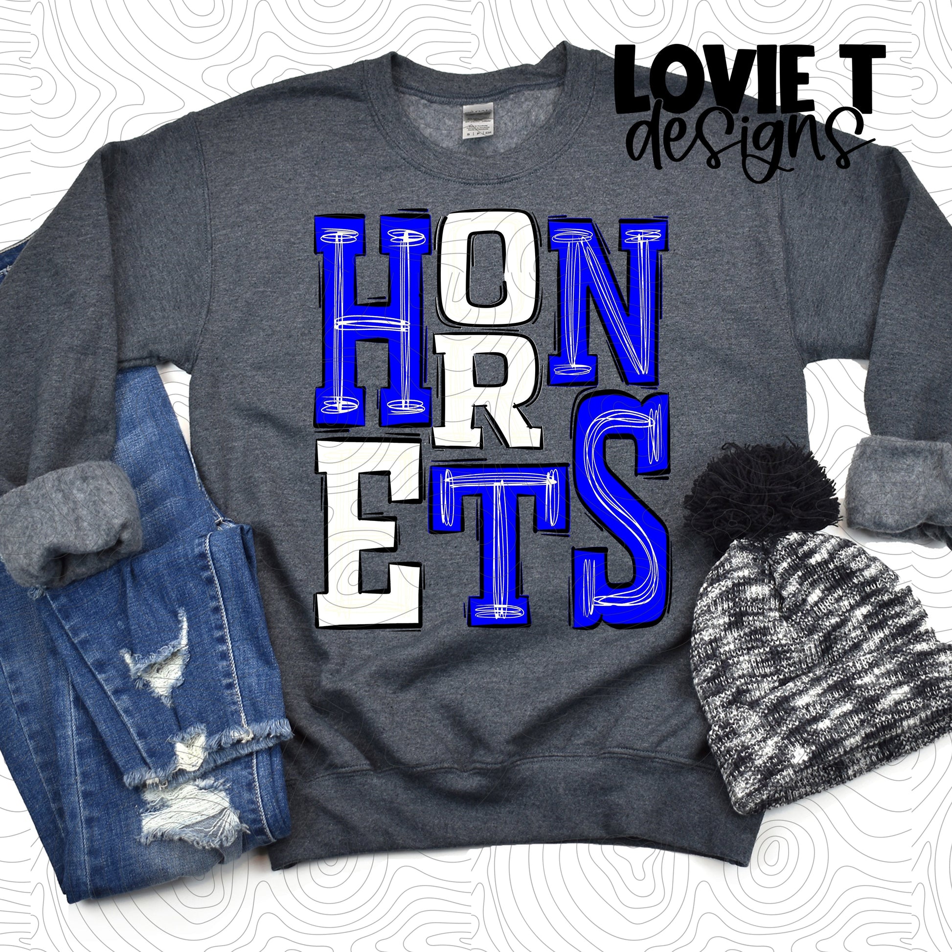 Hornets Blue White-Lovie T Designs