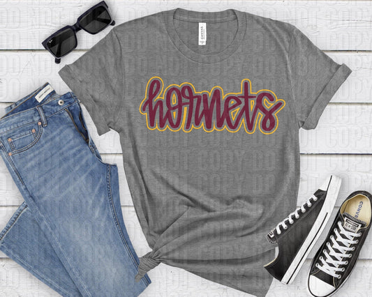 Hornets Gold Maroon-Lovie T Designs