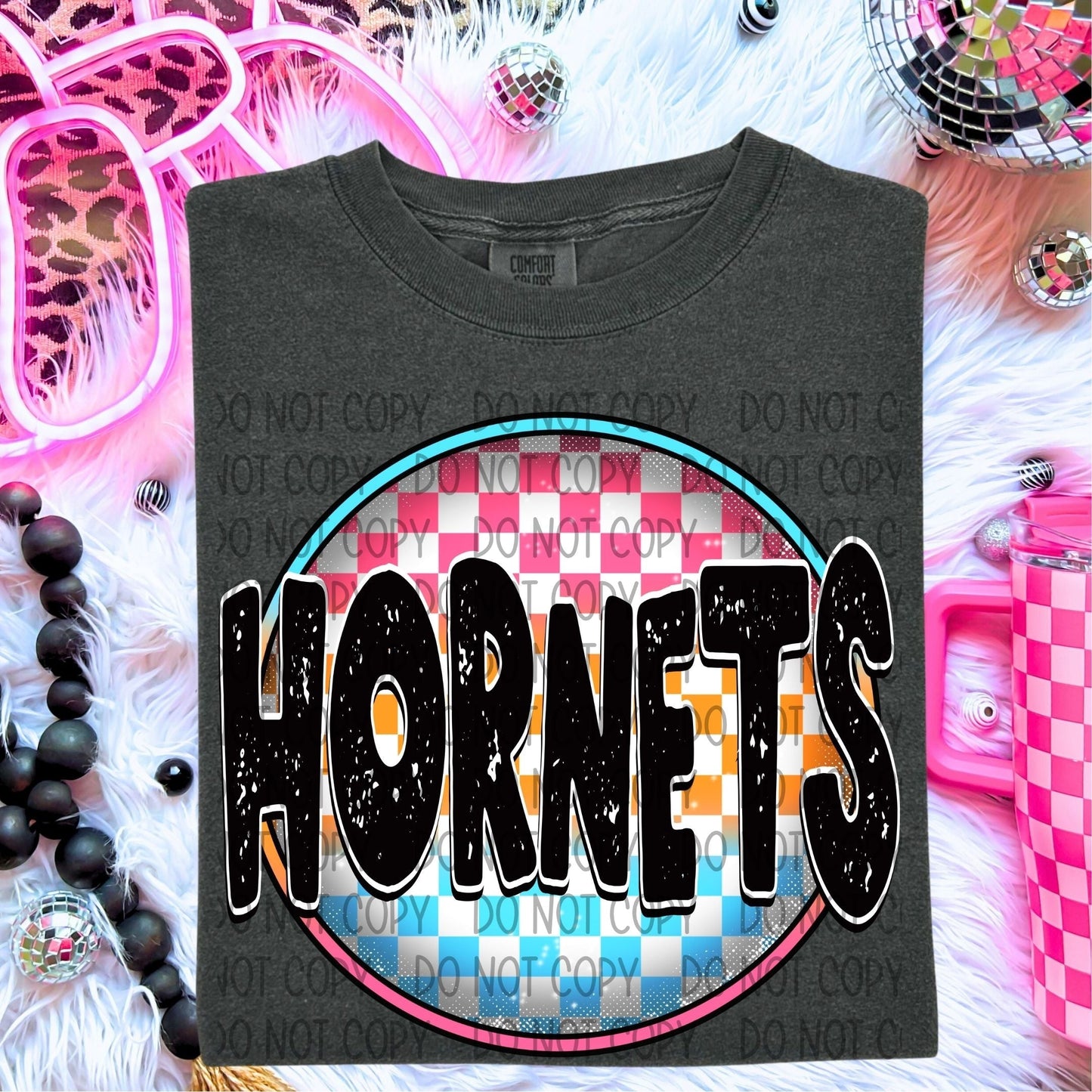 Hornets Neon Circle Mascots-Lovie T Designs