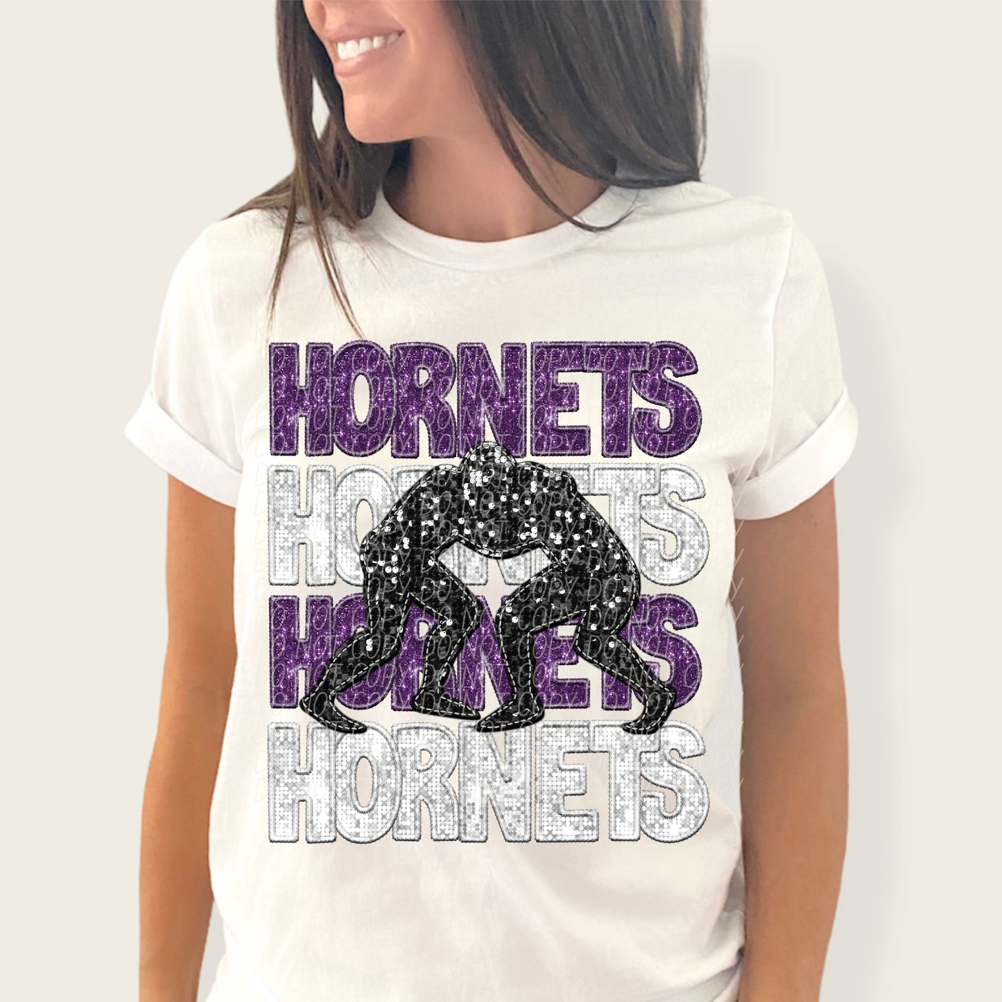 Hornets Purple White-[DTF Transfer]-Lovie T Designs