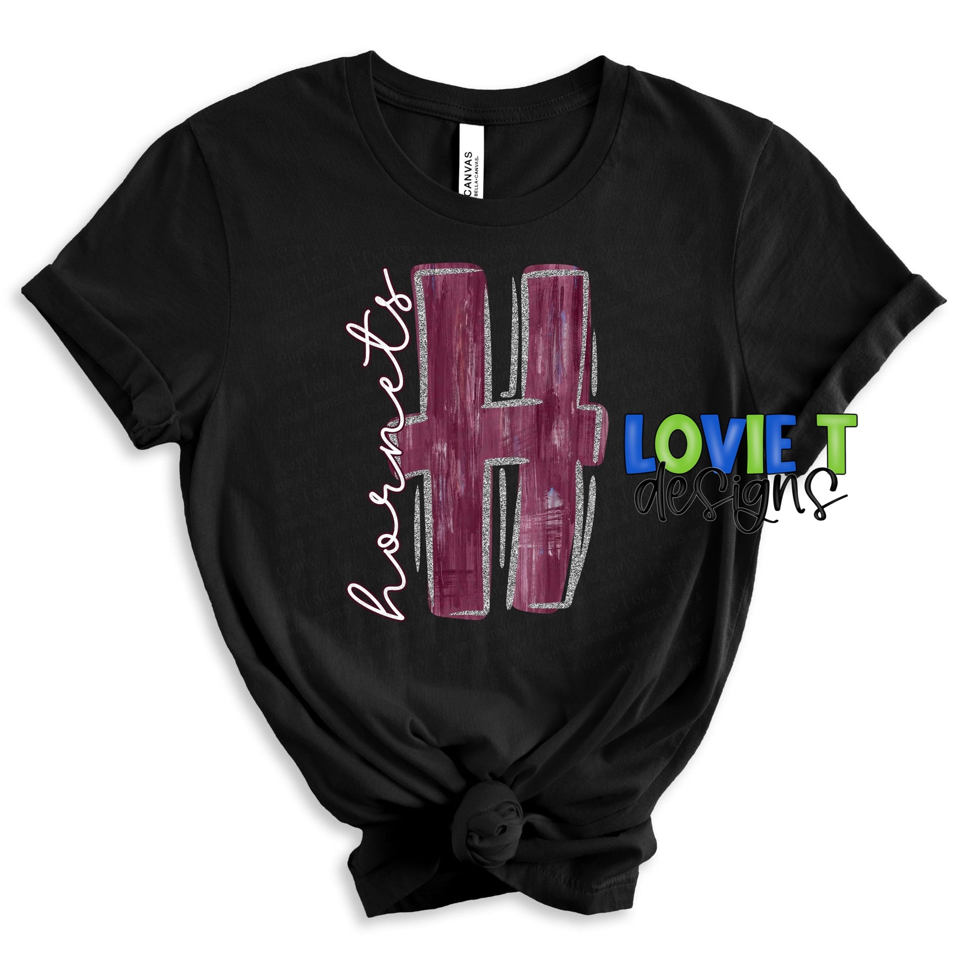 Hornets Maroon and Silver-Lovie T Designs