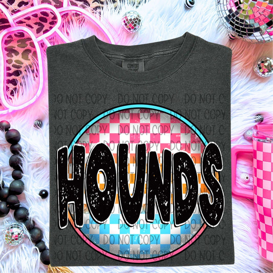 Hounds Neon Circle Mascots-Lovie T Designs