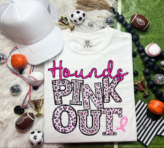 Hounds Pink Out Animal Print Mascot-Lovie T Designs