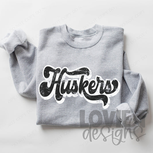 Huskers Black Retro Font-Lovie T Designs