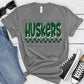 Huskers Dark Green White Grunge-Lovie T Designs