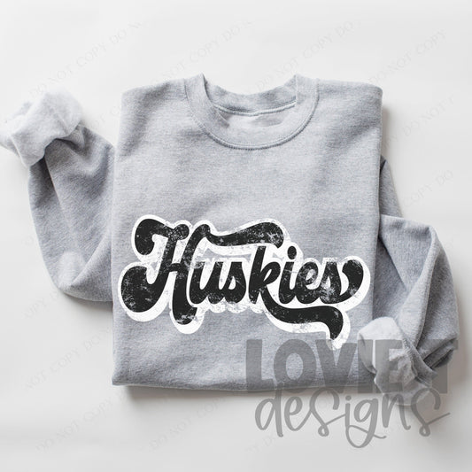 Huskies Black Retro Font-Lovie T Designs