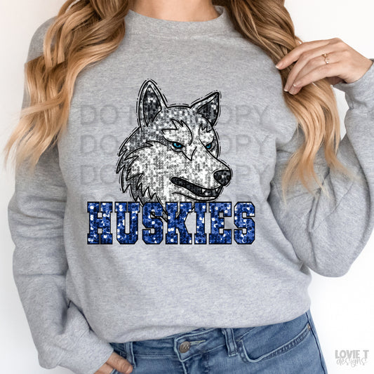 Huskies Royal Sequin-Lovie T Designs