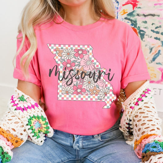 Missouri Checkered Floral in Summery Colors