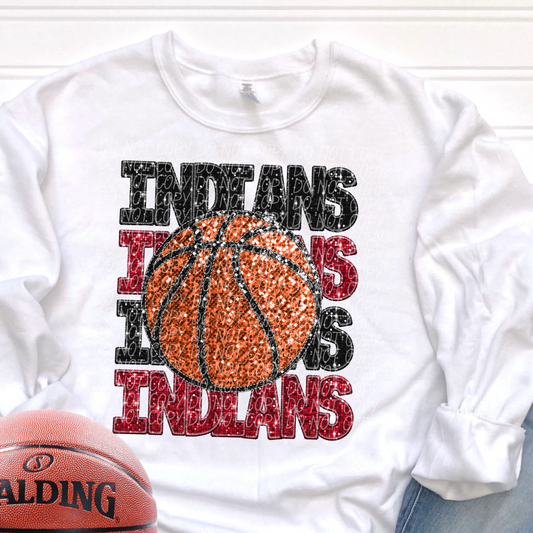 Indians Black Red-[DTF Transfer]-Lovie T Designs