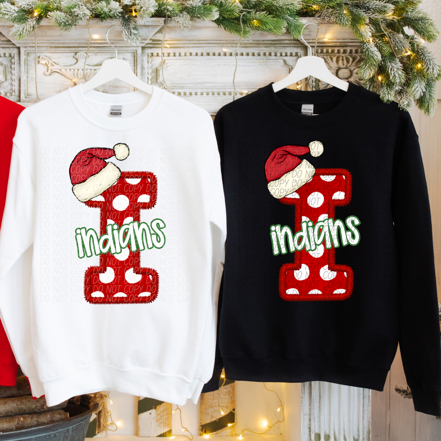 Indians Christmas Mascots-[DTF Transfer]-Lovie T Designs