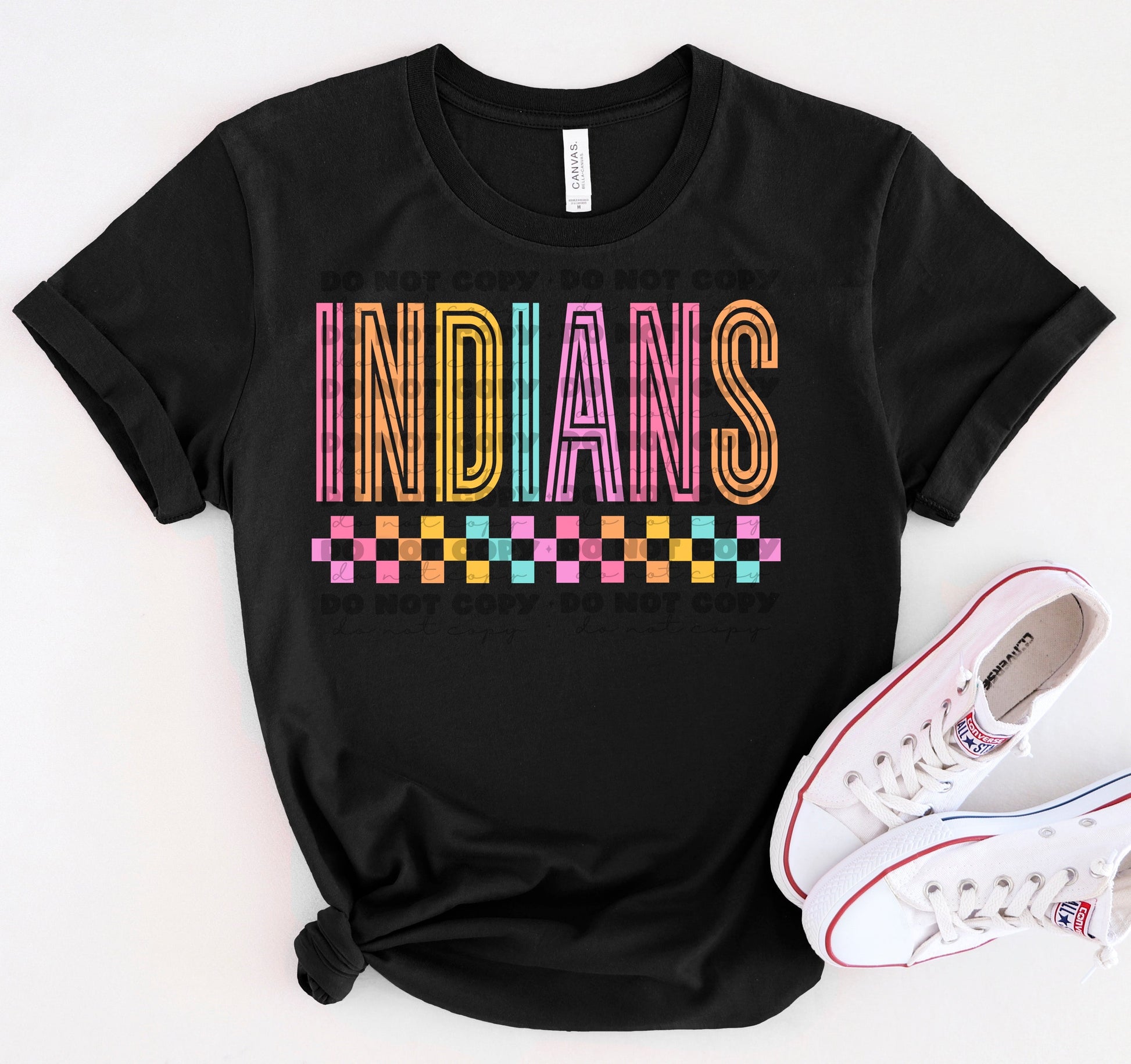 Indians Colorful Line Mascot-Lovie T Designs