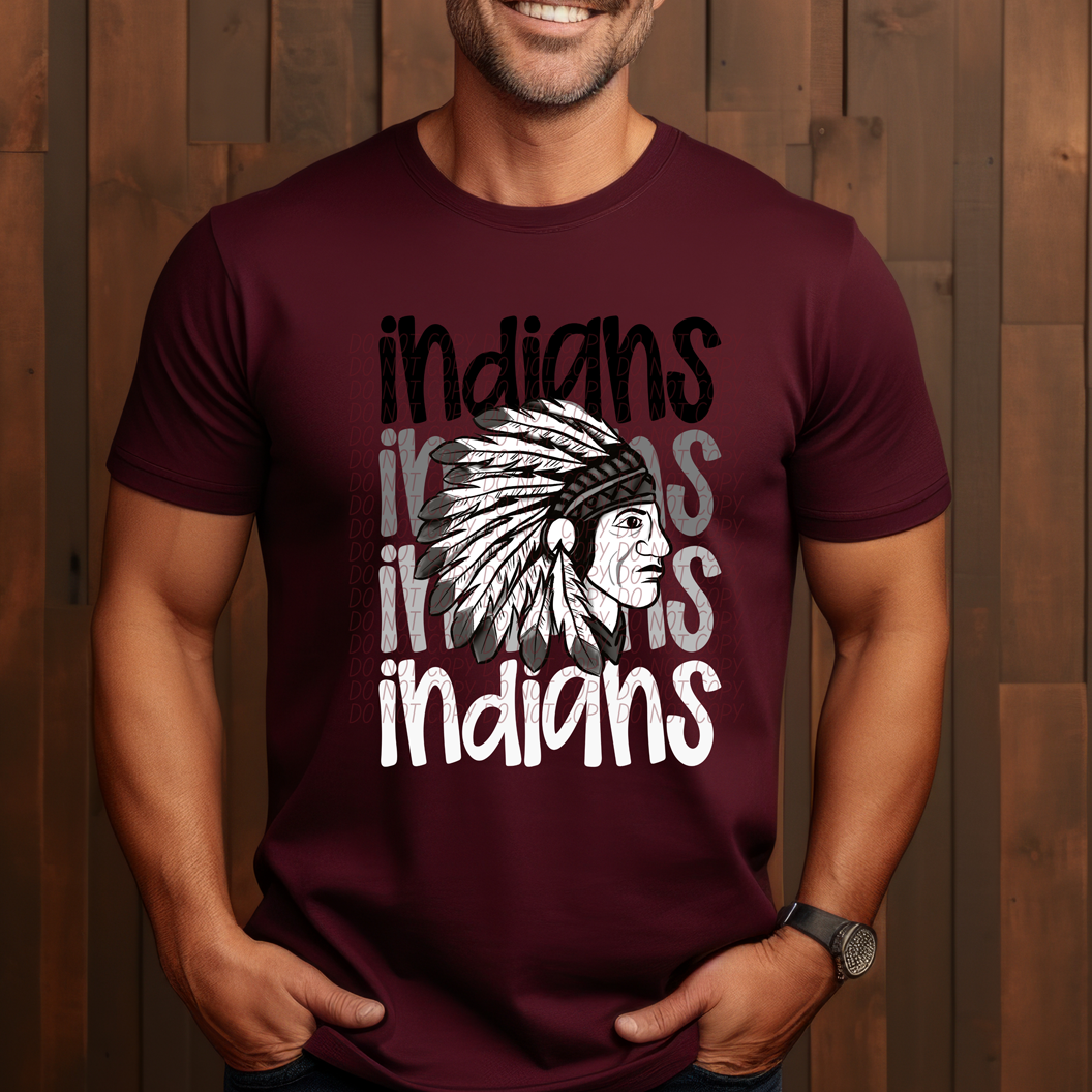 Indians Monochromatic Mascots-Lovie T Designs