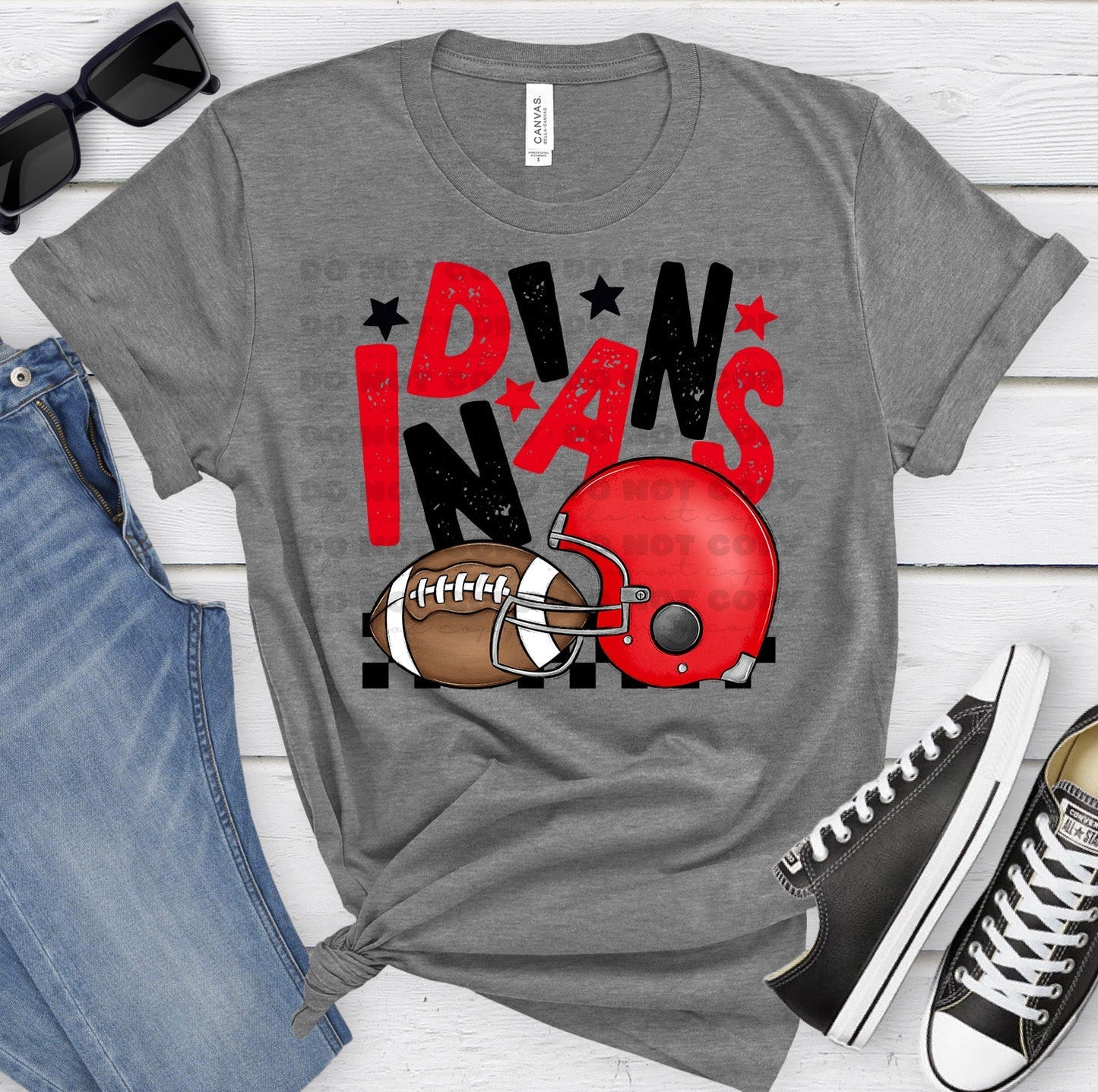 Indians Red Black FB-Lovie T Designs