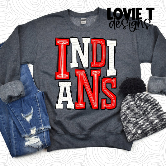Indians Red White
