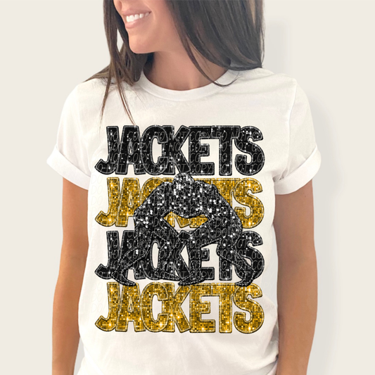 Jackets Black Gold-[DTF Transfer]-Lovie T Designs