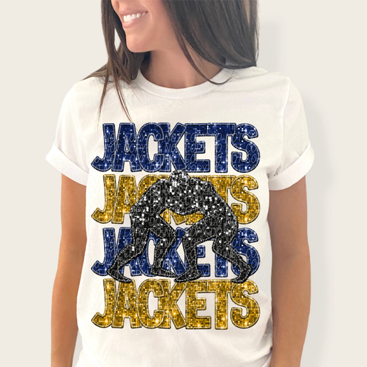 Jackets Blue Gold-[DTF Transfer]-Lovie T Designs