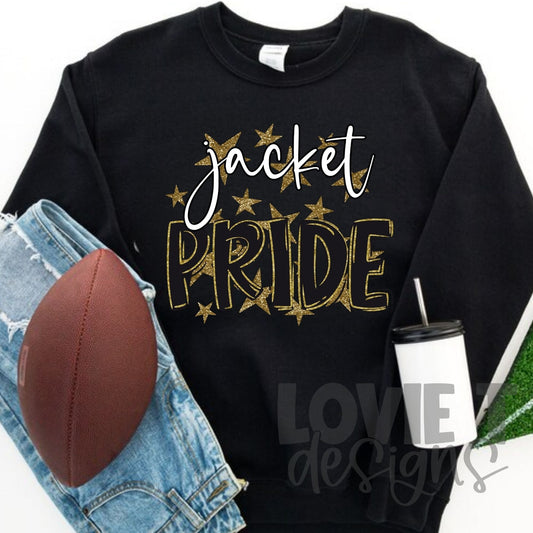 Jackets Pride Black Pride Gold Outline
