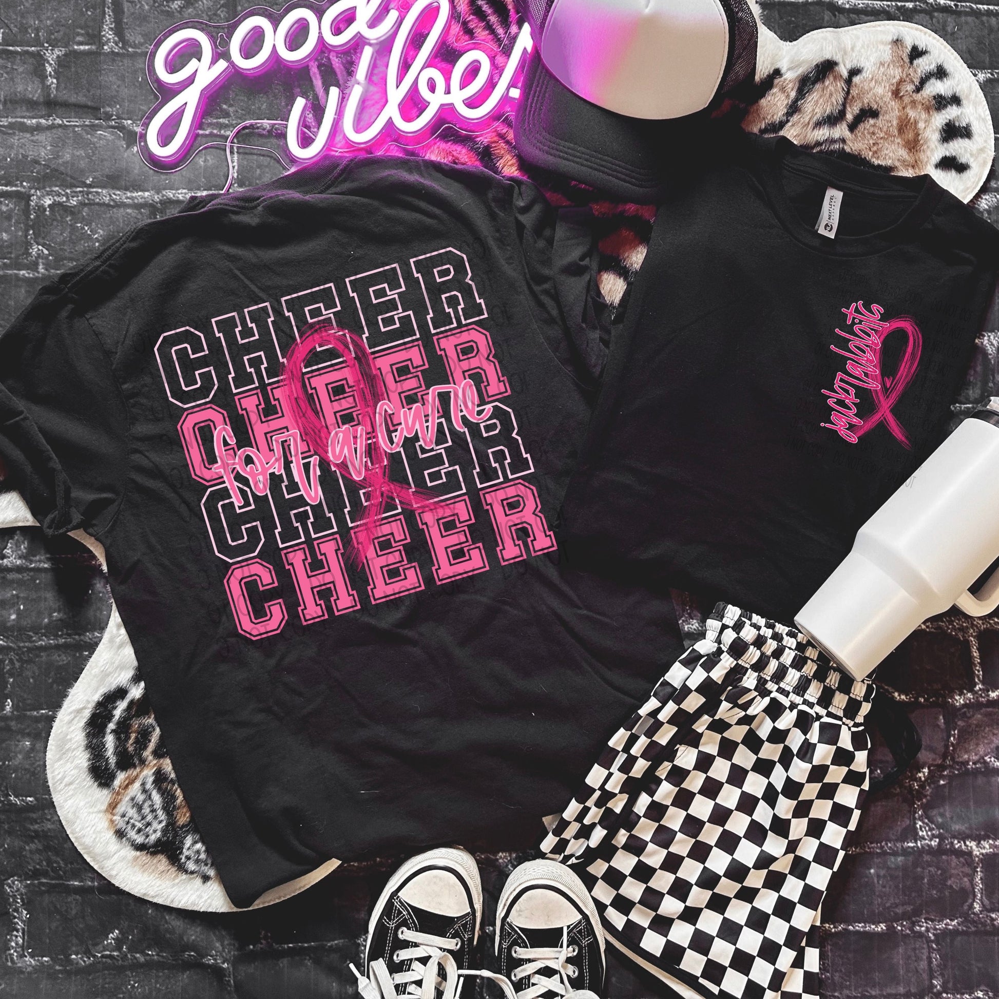 Jackrabbits Cheer For A Cure Ribbon-Front & Back-Lovie T Designs