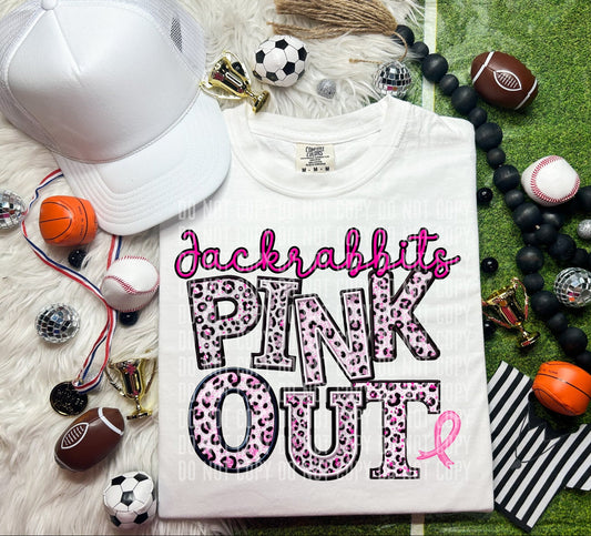 Jackrabbits Pink Out Animal Print Mascot-Lovie T Designs