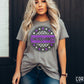 Jackrabbits Purple Checkered Stars Circle-Lovie T Designs