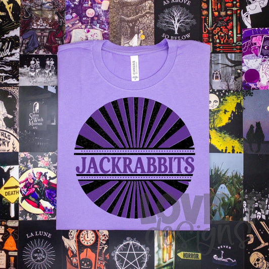 Jackrabbits Purple and Black Vintage Circle
