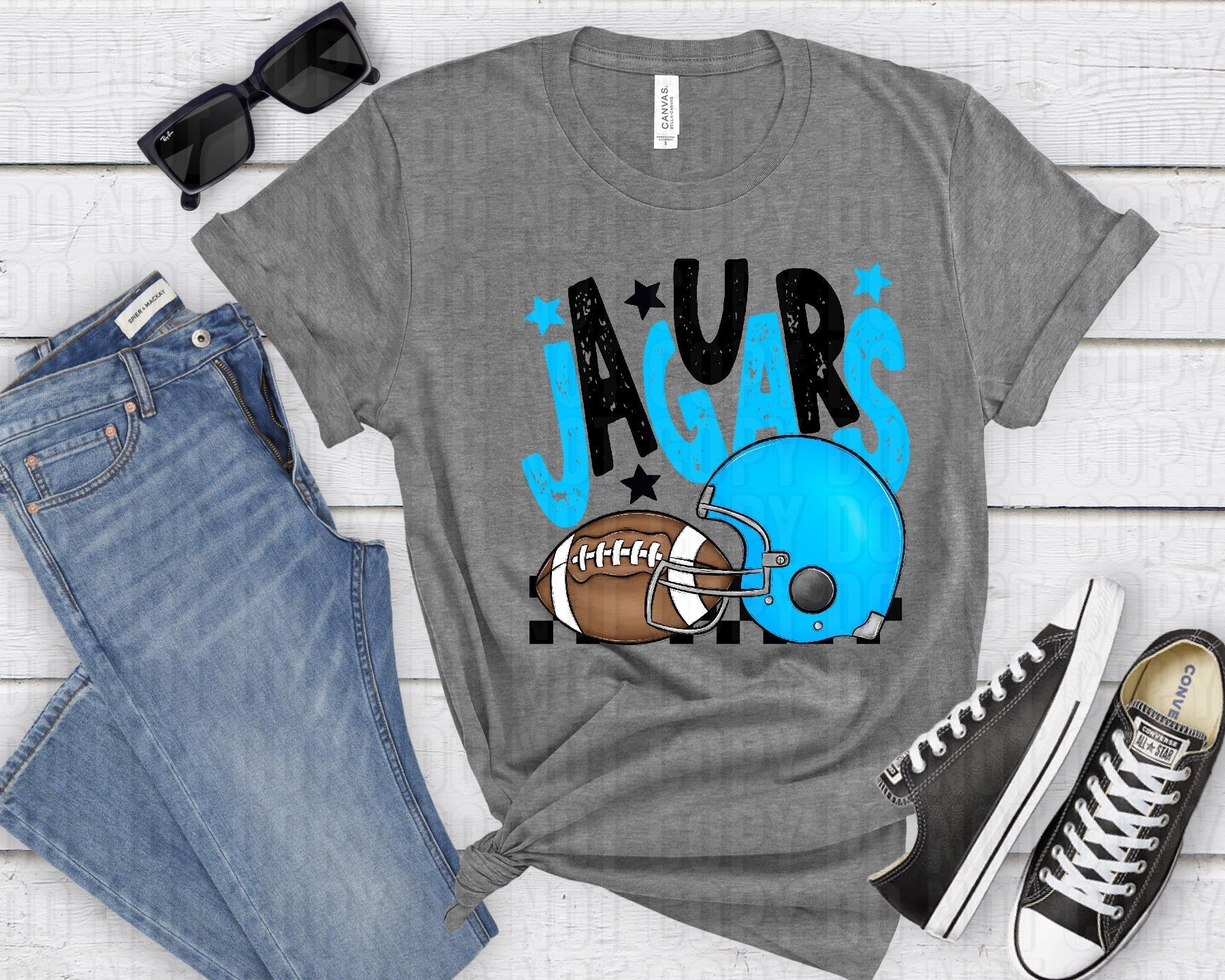 Jaguars Blue Black Checkered FB-Lovie T Designs