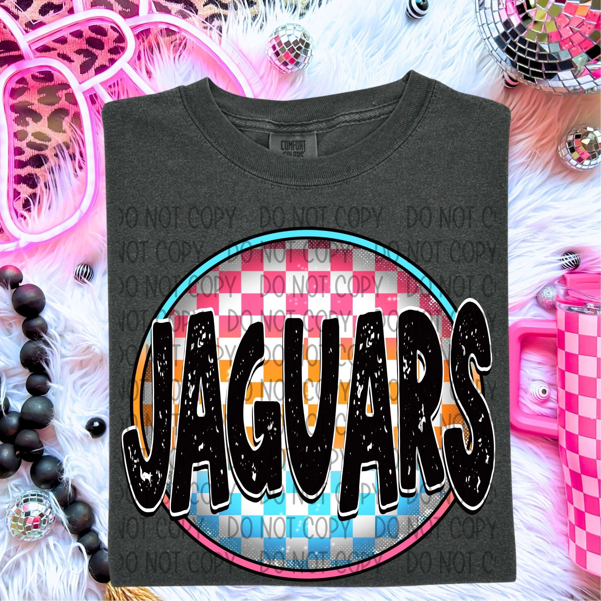 Jaguars Neon Circle Mascots-Lovie T Designs