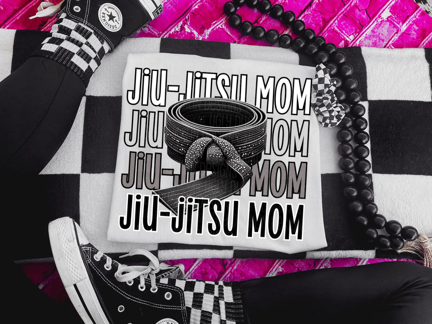 Jiu-Jitsu Mom Faux Rhinestone-Lovie T Designs