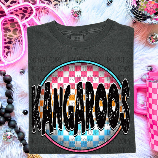 Kangaroos Neon Circle Mascots-Lovie T Designs