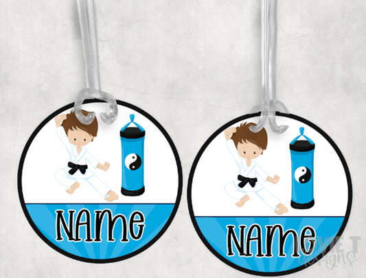 Karate Boy Bag Tag-Lovie T Designs