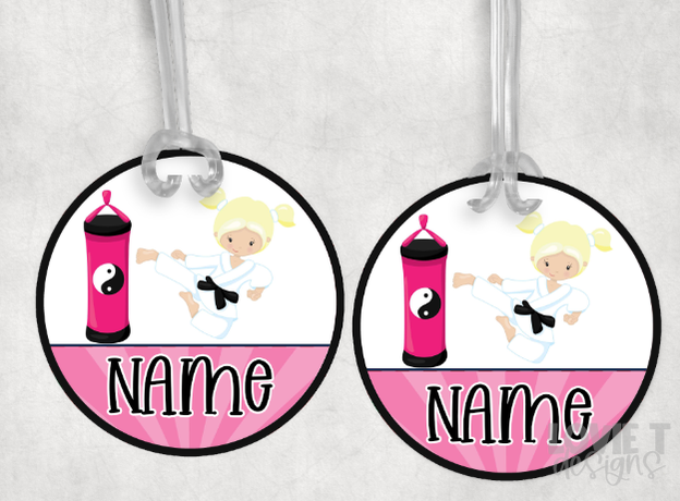 Karate Girl Bag Tag-Lovie T Designs