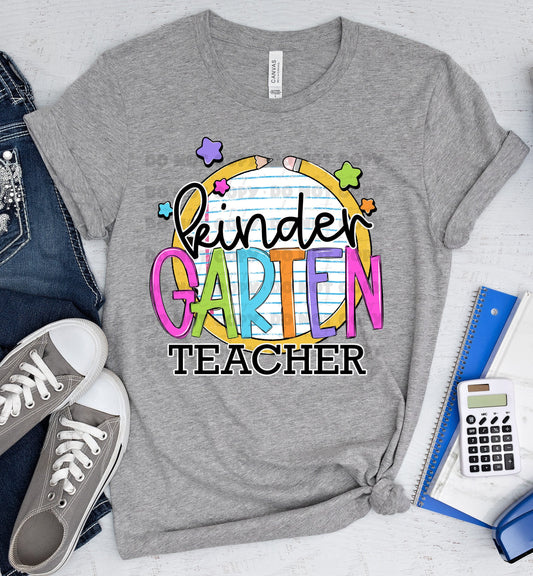 Kindergarten Teacher Paper and Pencil Circle-Lovie T Designs