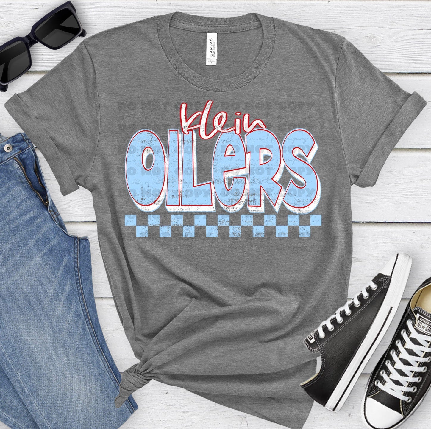 Klein Oilers Carolina Blue White Grunge-Lovie T Designs