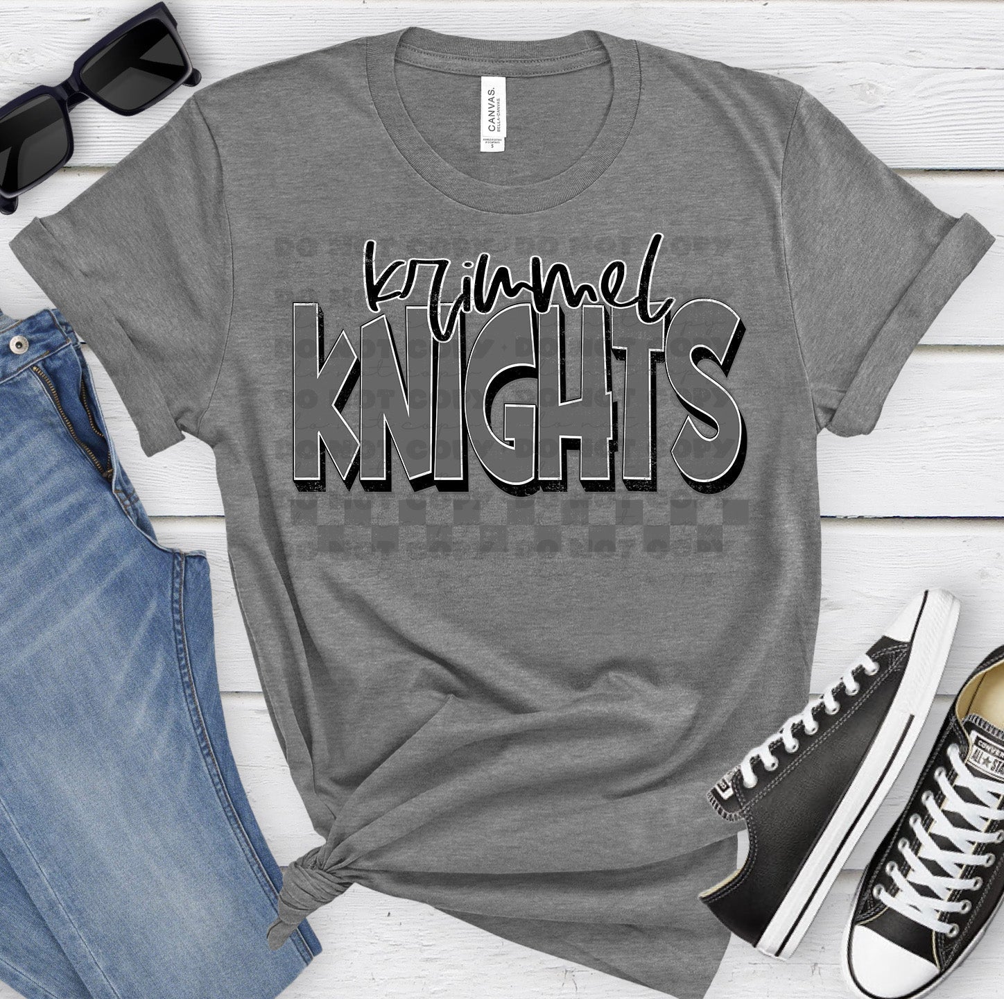 Krimmel Knights Gray Black Grunge-Lovie T Designs