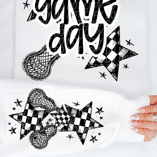 Lacrosse Game Day Black-[DTF Transfer]-Lovie T Designs