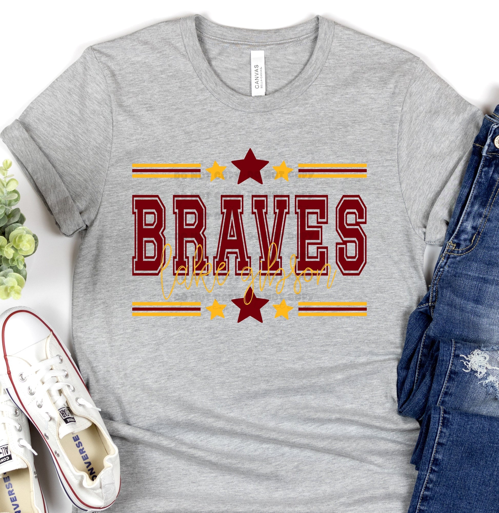 Lake Gibson Braves Garnet Gold All Stars-Lovie T Designs