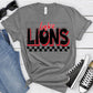 Lake Lions Black Red Grunge-Lovie T Designs