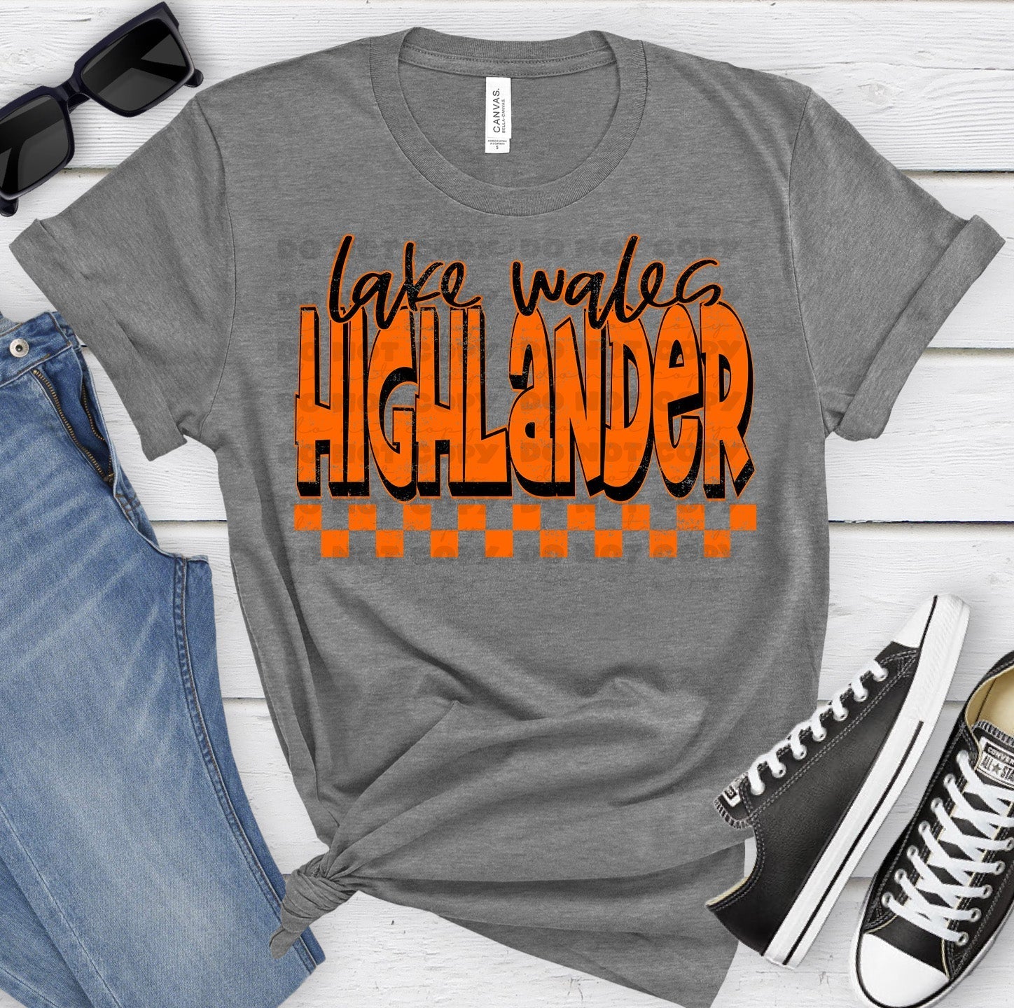 Lake Wales Highlander Orange Black Grunge-Lovie T Designs