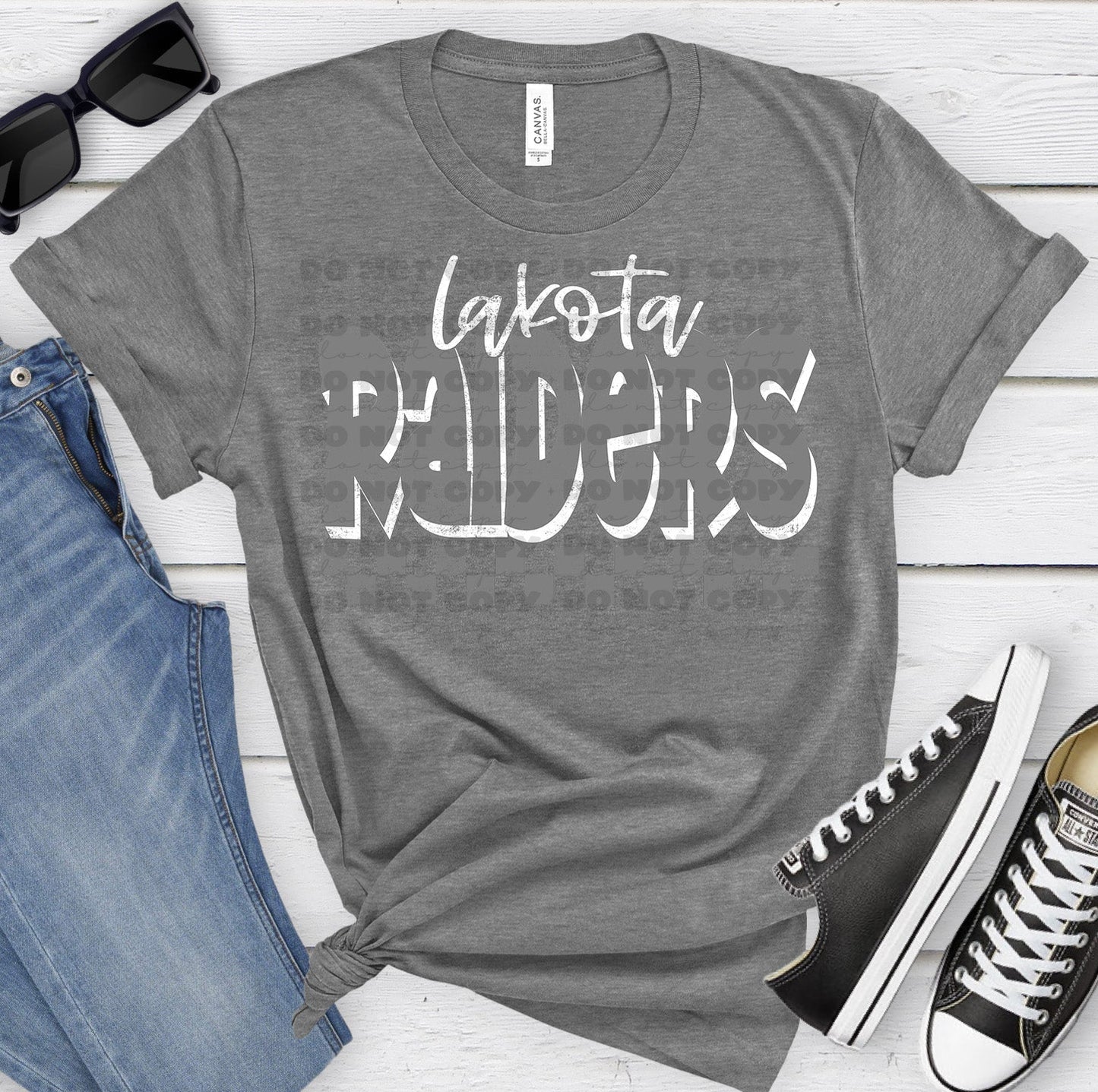 Lakota Raiders Gray White Grunge-Lovie T Designs