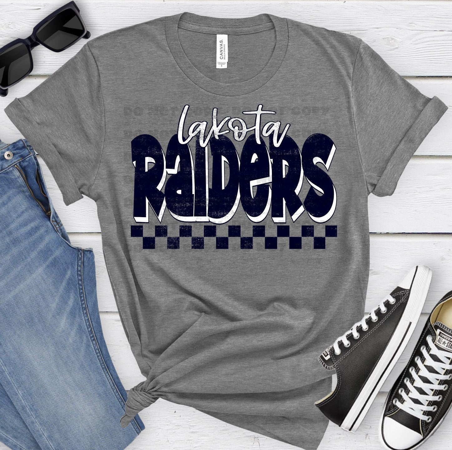 Lakota Raiders Navy White Grunge-Lovie T Designs