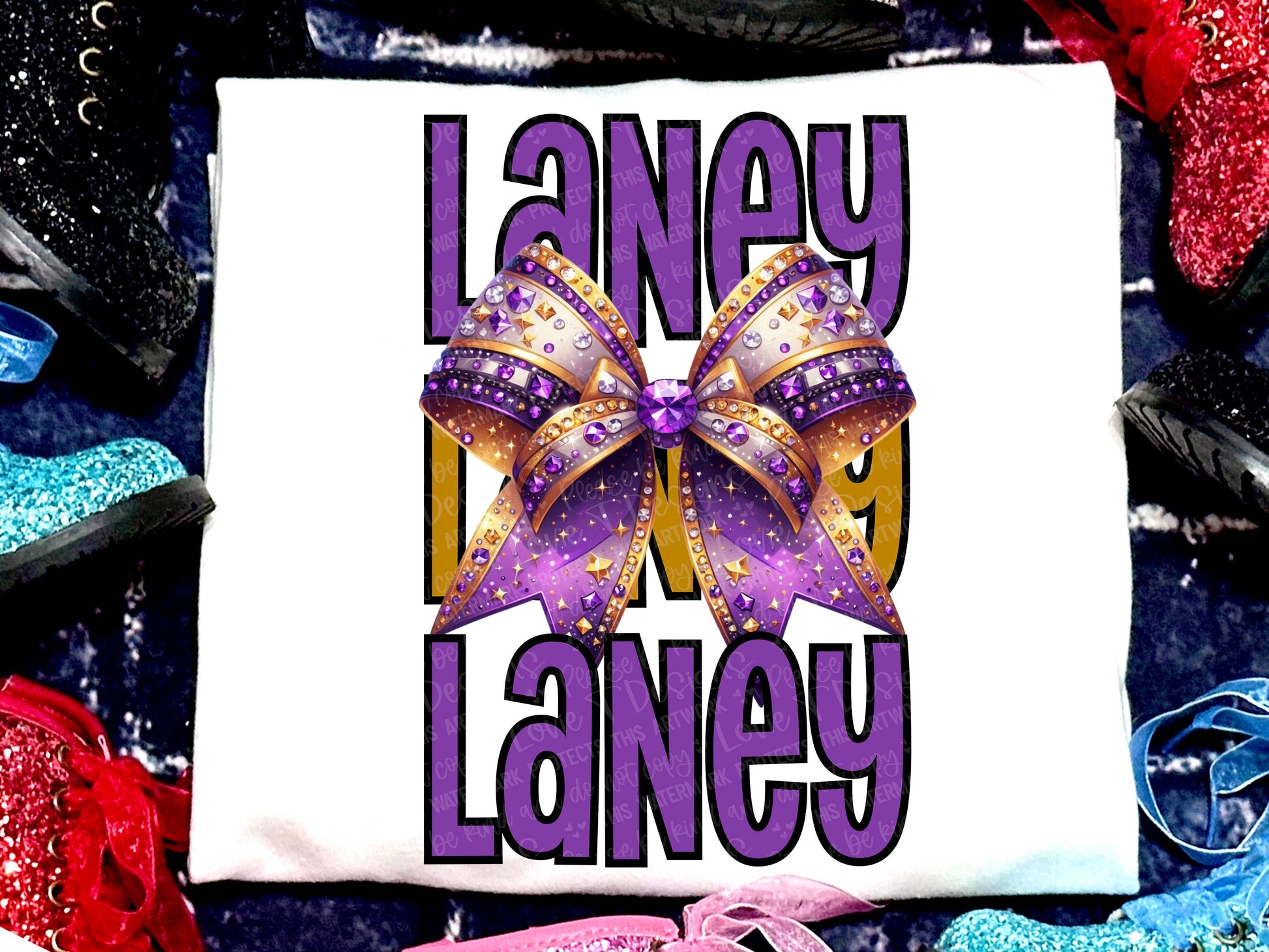 Laney Faux Rhinestones Purple Vegas Gold-Lovie T Designs