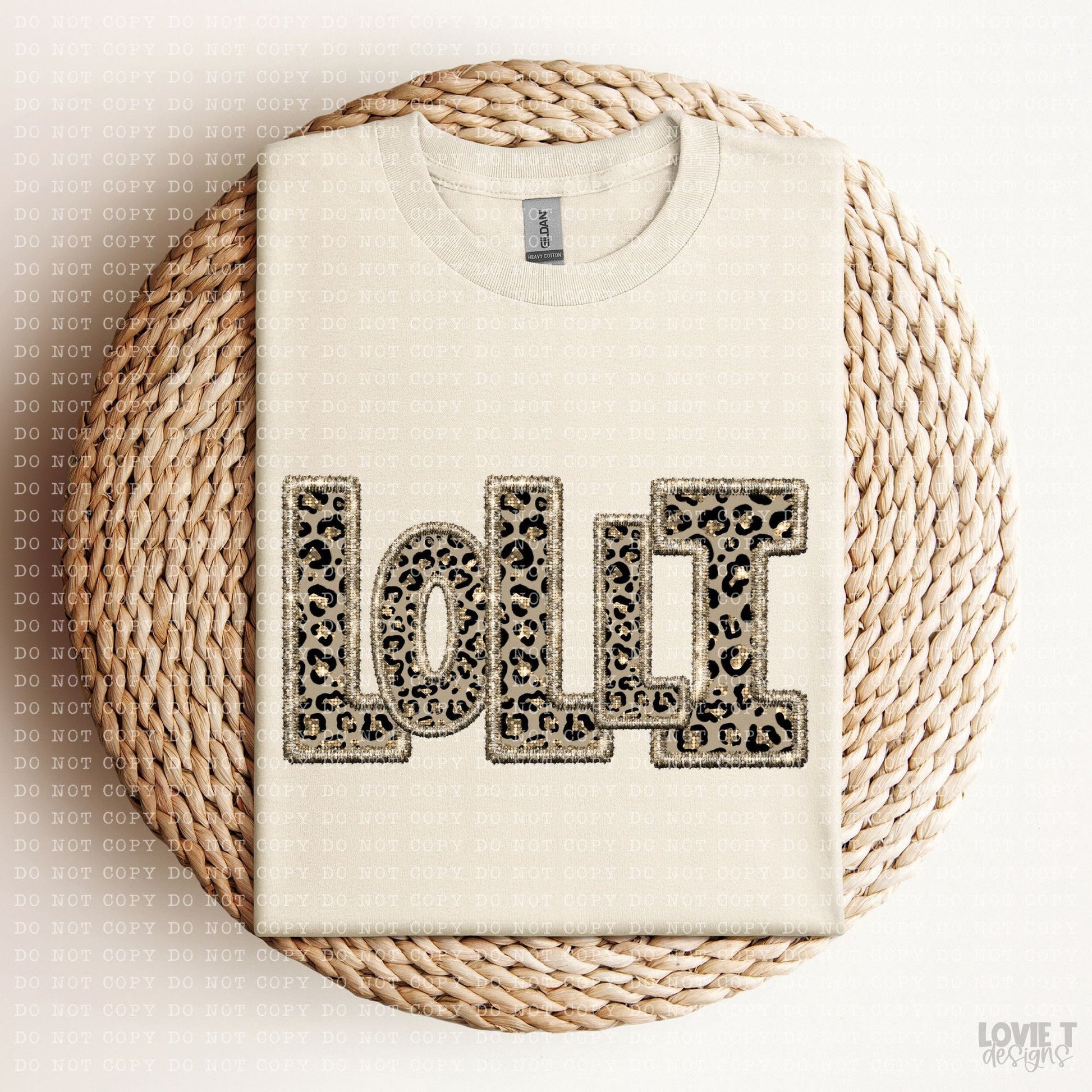 Leopard Faux Embroidery Names-Lovie T Designs