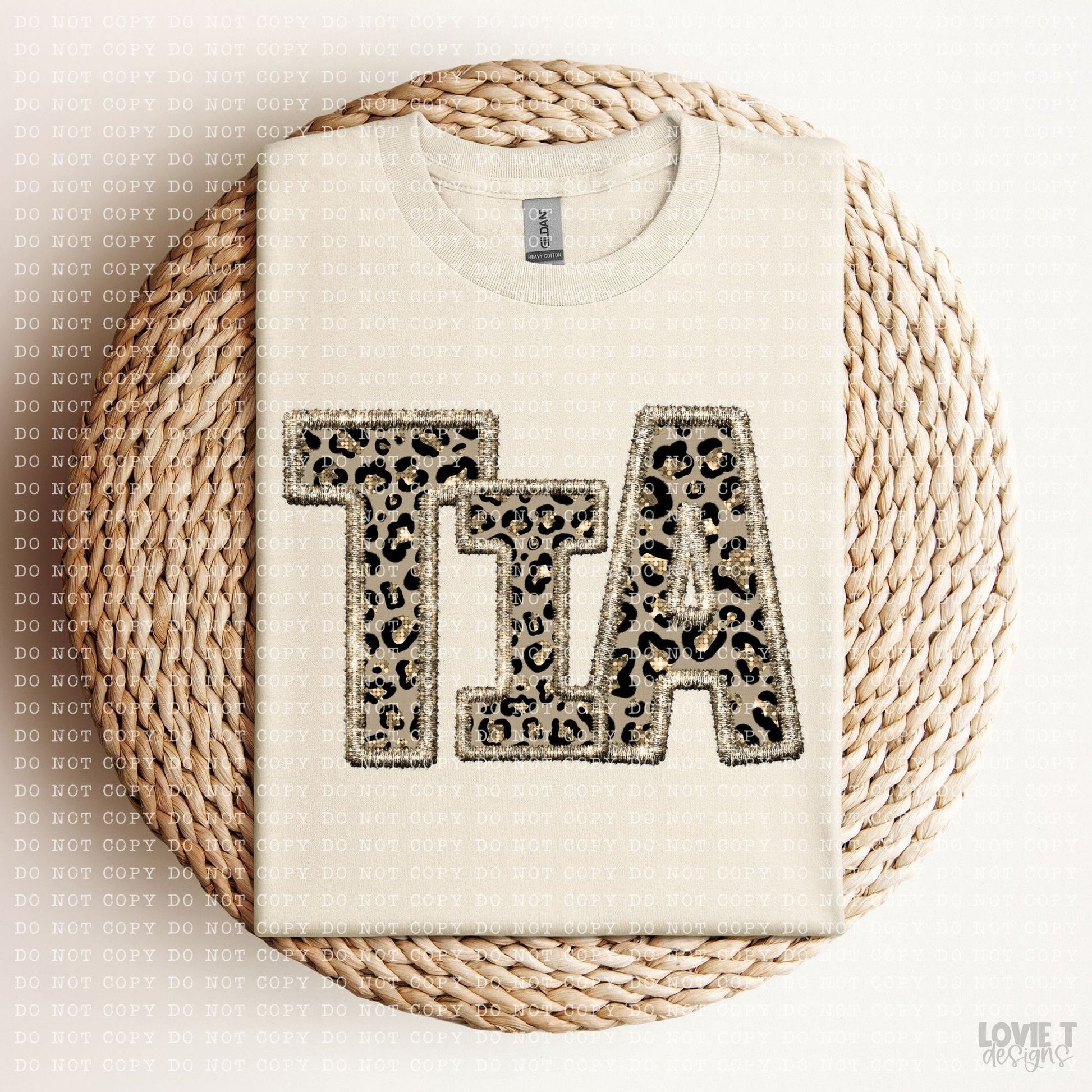 Leopard Faux Embroidery Names-Lovie T Designs