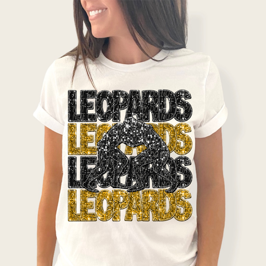 Leopards Black Gold-[DTF Transfer]-Lovie T Designs