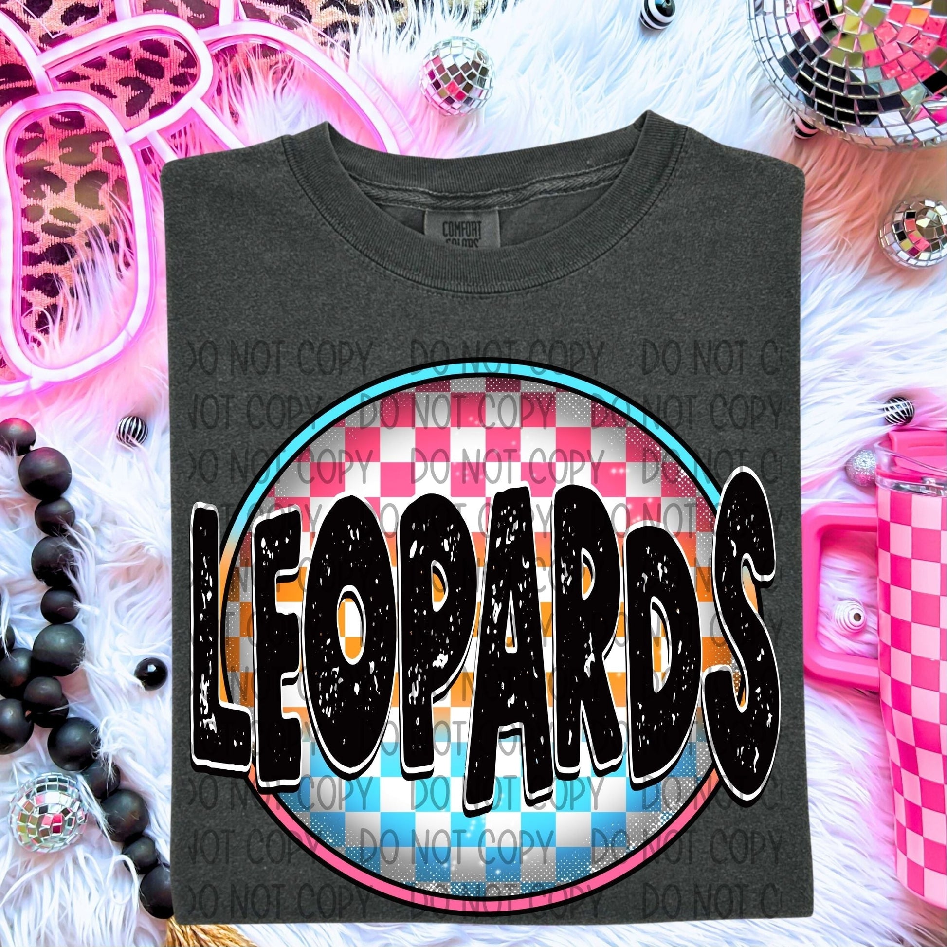 Leopards Neon Circle Mascots-Lovie T Designs