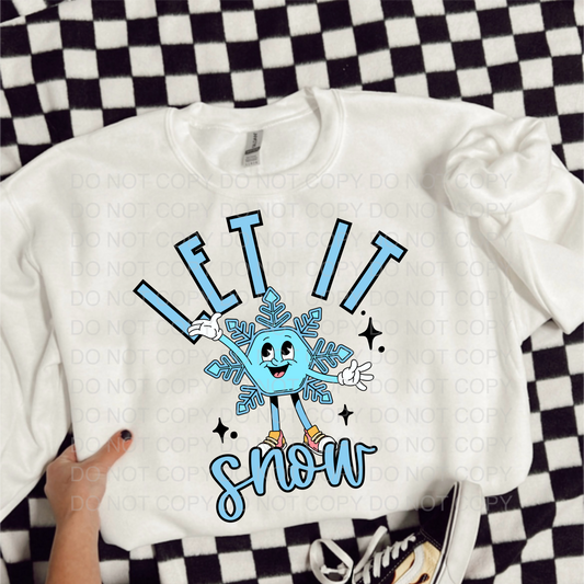 Let It Snow Blue-[DTF Transfer]-Lovie T Designs