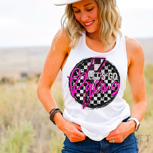 Let's Go Racing Pink-Lovie T Designs